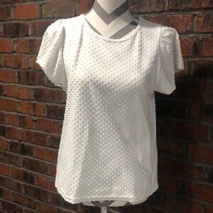 J. Crew Factory White Textured Blouse. Size Small